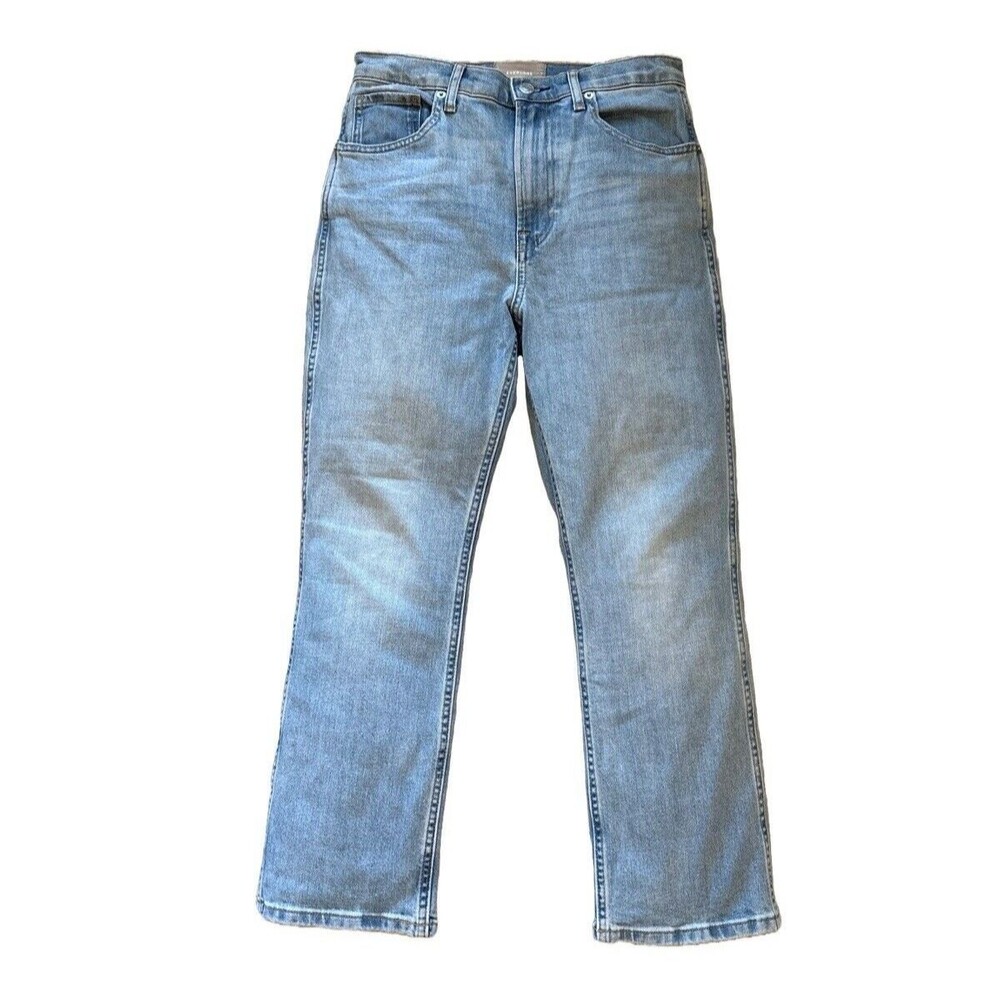 EVERLANE Women's 28 Crop The Cheeky Bootcut Jean Light Blue Stretch  Denim Jeans